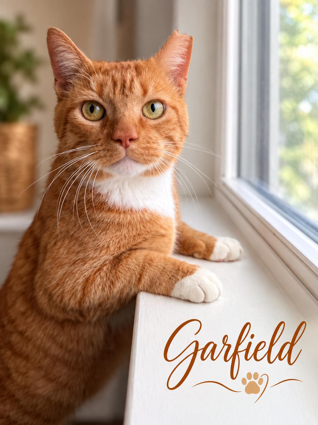 Garfield — Big Personality, Bigger Heart, Adoptable, Adult Male Tabby.