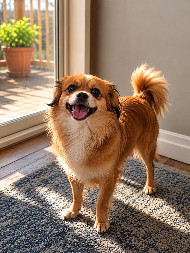 Copper, Adoptable, Adult Male Tibetan Spaniel.