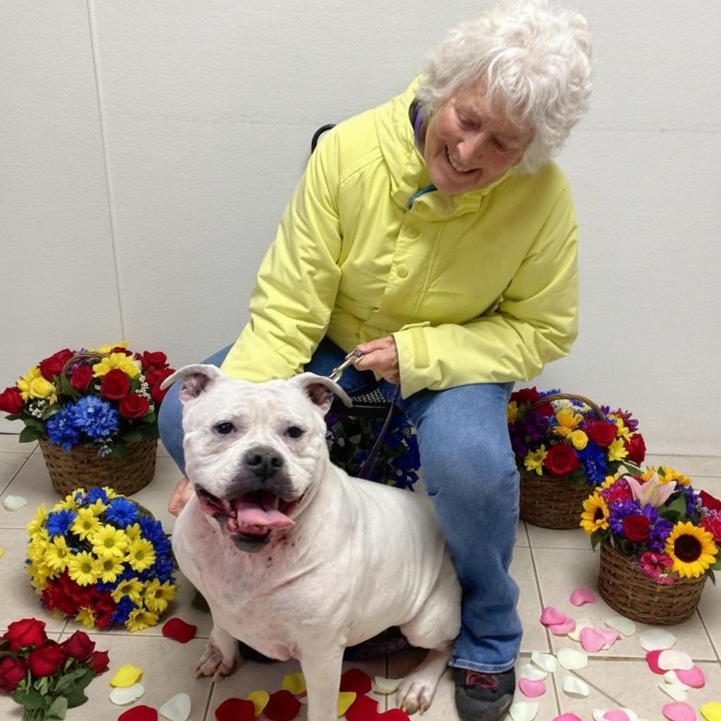 Sadie, Adoptable, Senior Female American Bulldog.