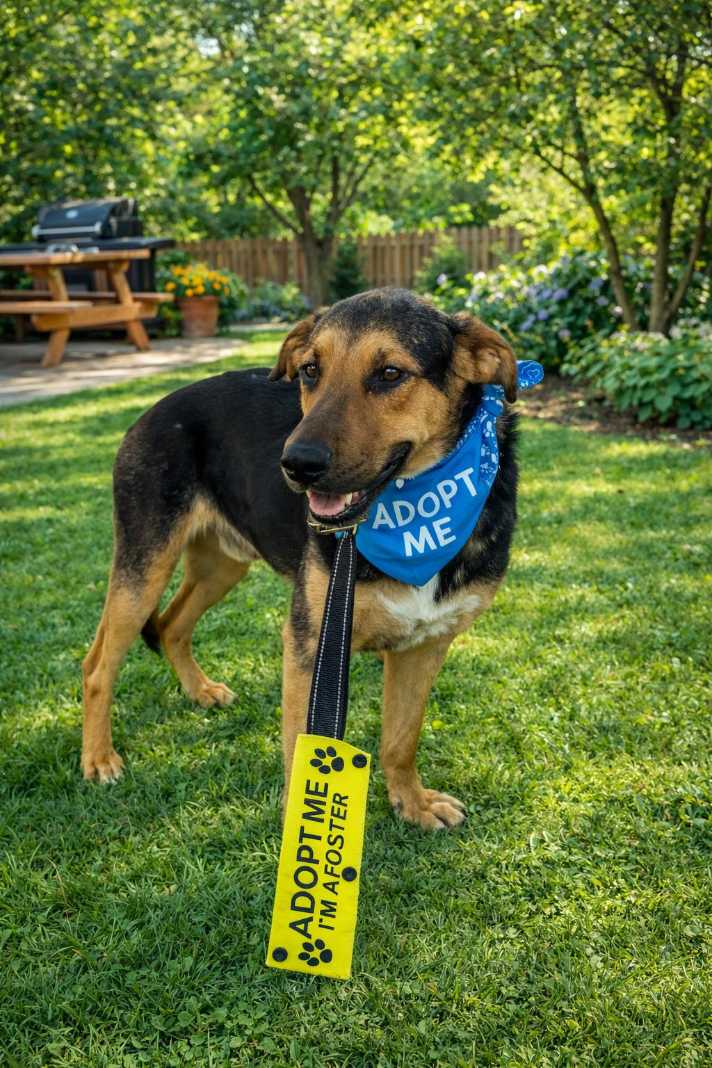 Moose, adopted, Young Male Shepherd.