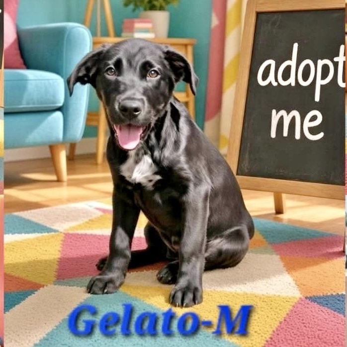 Gelato, Adoptable, Puppy Male Australian Shepherd & Labrador Retriever.