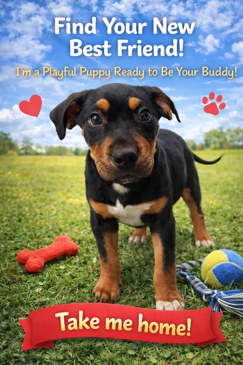Happy, Adopted, Puppy Male Hound.