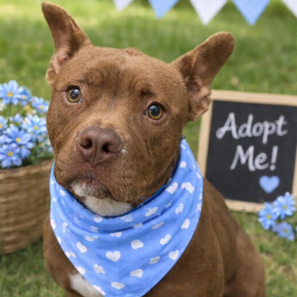 Honey Almond, Adoptable, Young Male Bulldog.