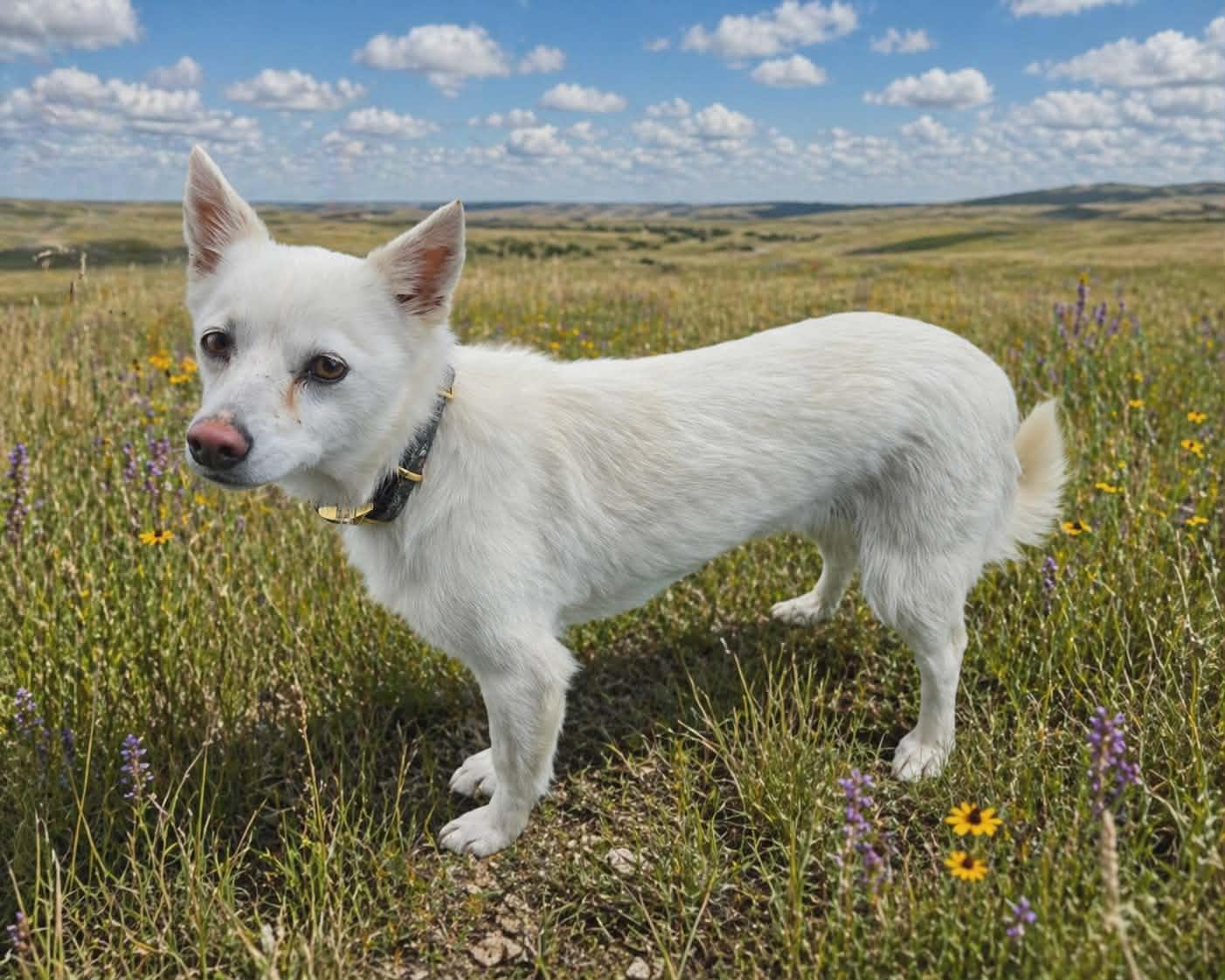 Trixie , adoptable, Adult Female American Eskimo Dog & Chihuahua.