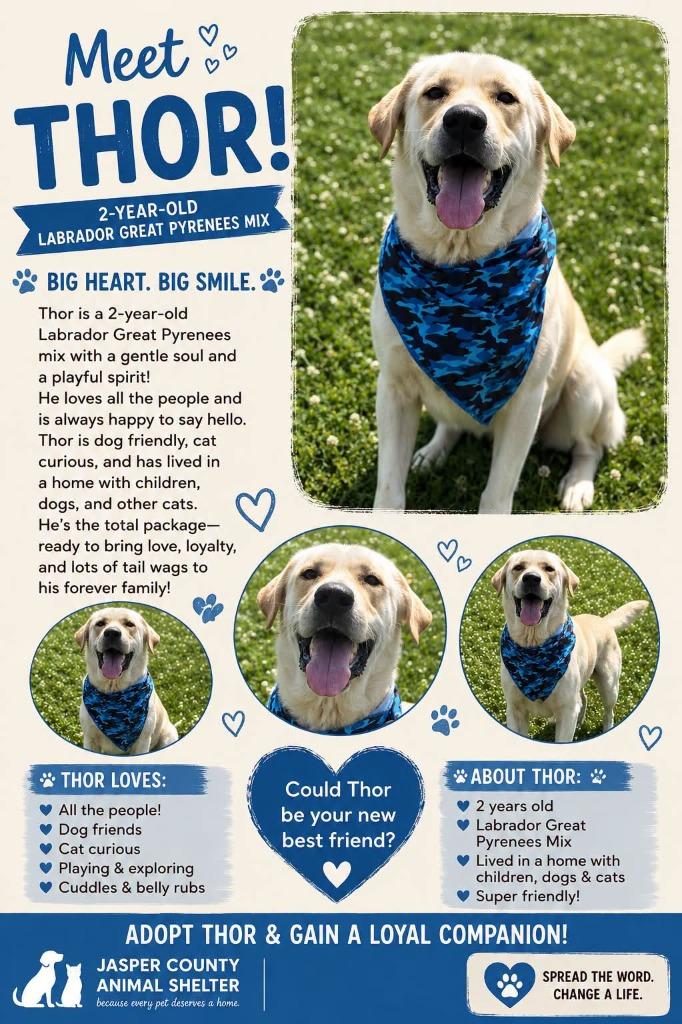 Enlarge Thor, a Adoptable mixed breed in Rensselaer, IN image 1/1