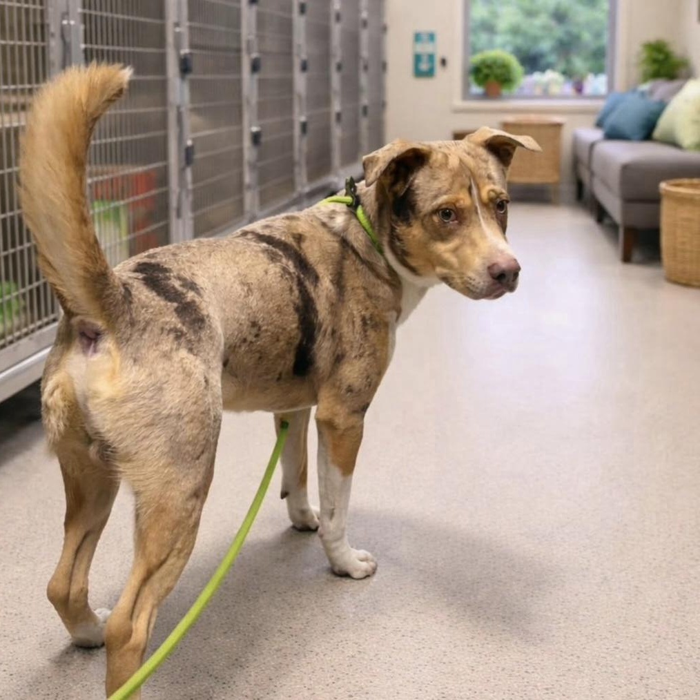 KRISTOFF, adopted, Young Male Catahoula Leopard Dog & Australian Shepherd.