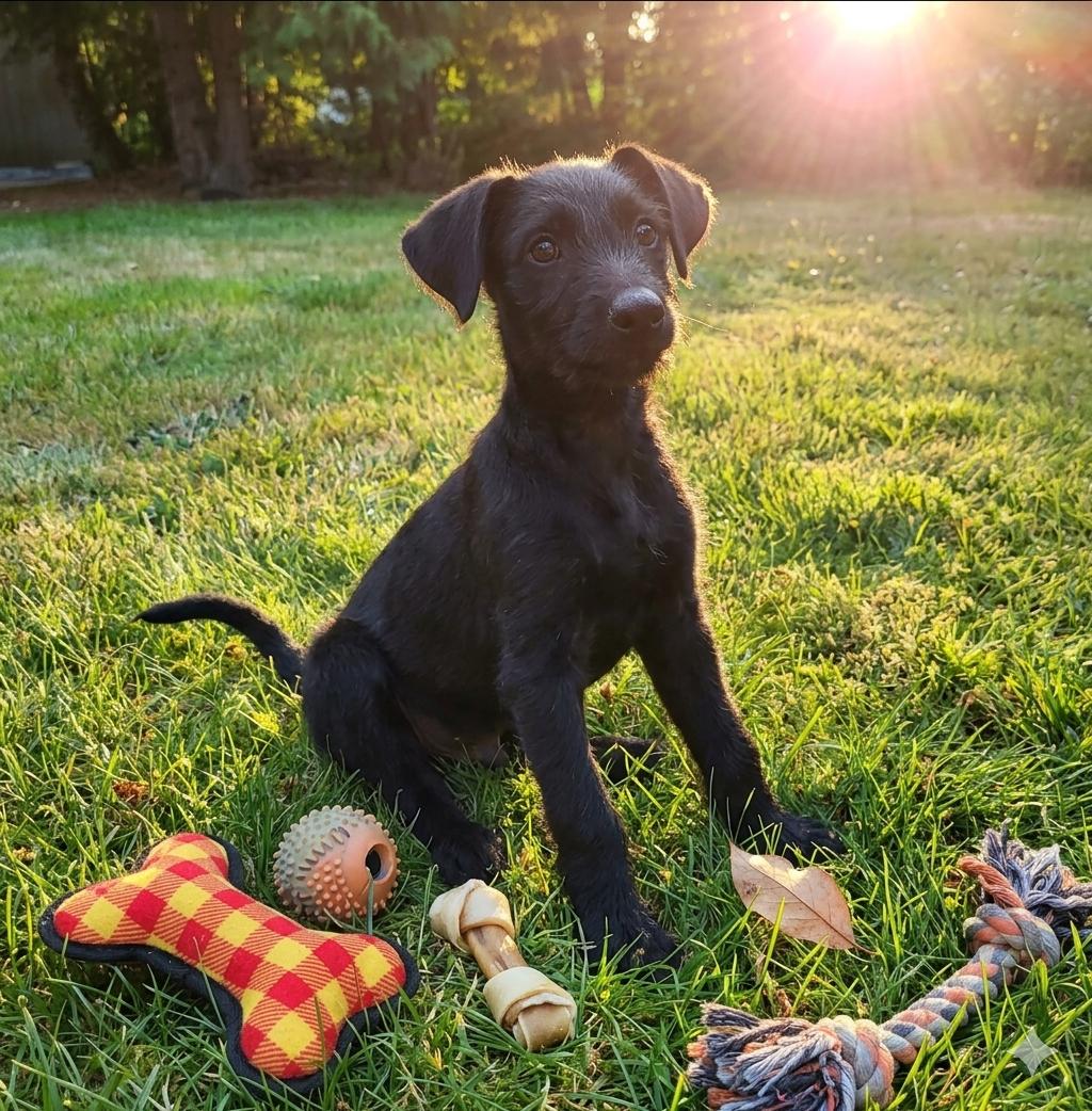 Goose Doodle, adopted, Puppy Male Labradoodle.