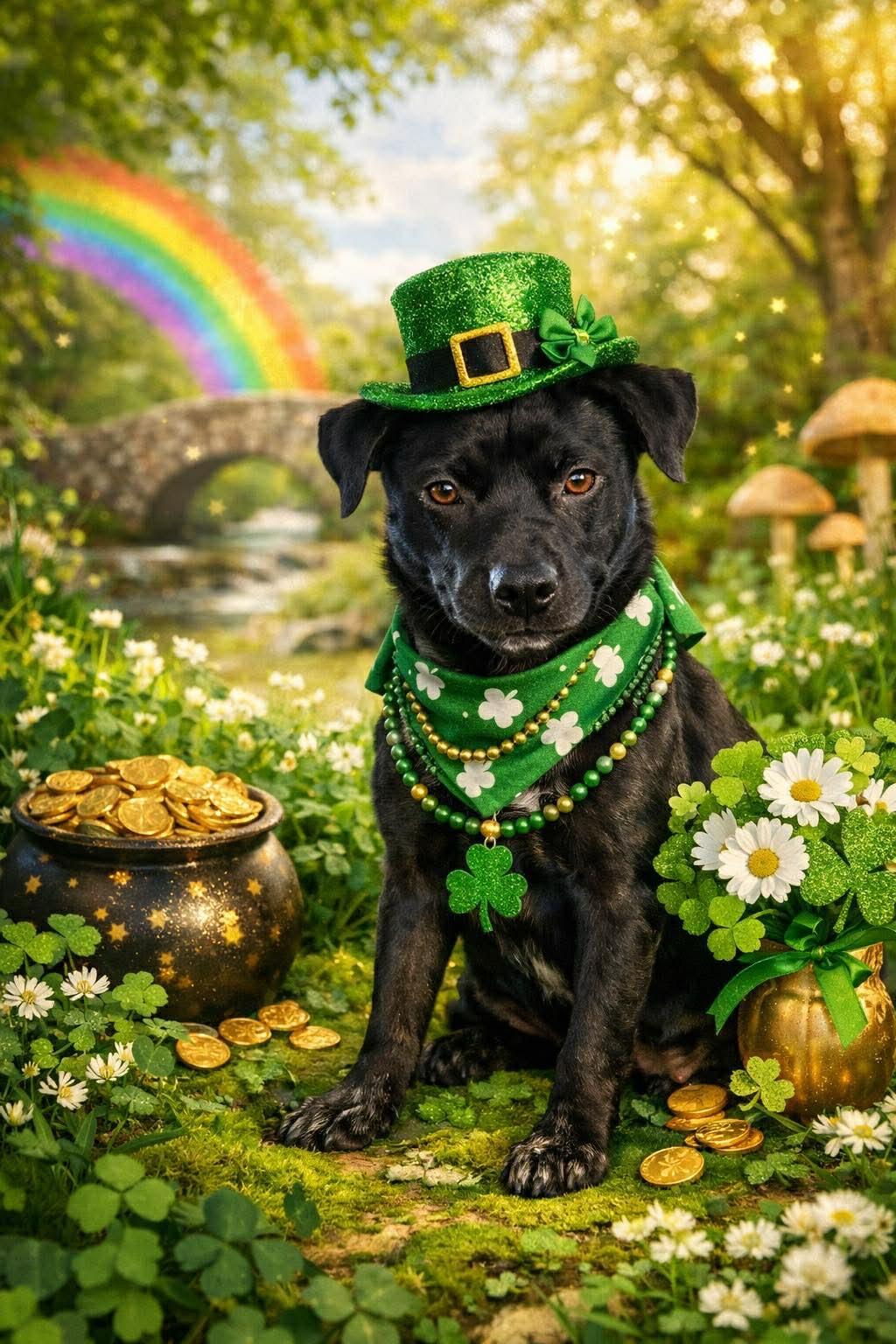 Collette, Adoptable, Young Female Black Labrador Retriever & Pit Bull Terrier.