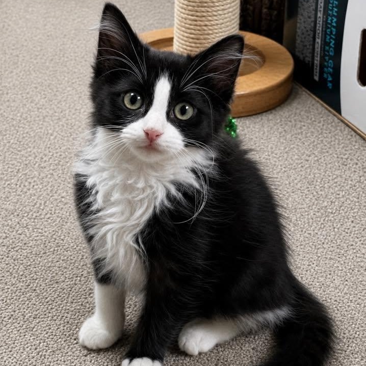 Poncho, Adoptable, Kitten Male Domestic Long Hair.