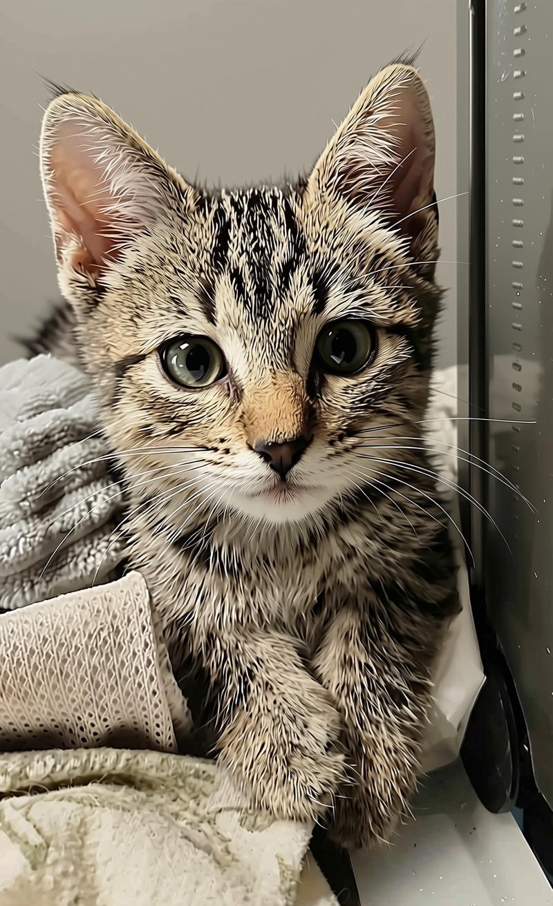 Aurora, adopted, Kitten Female American Shorthair & Domestic Short Hair.