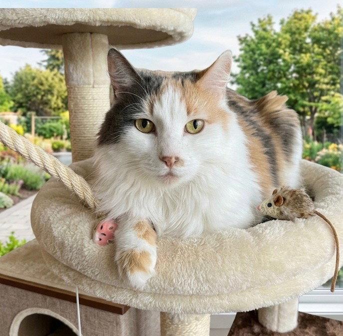 Cheesecake, Adoptable, Senior Female Domestic Long Hair.
