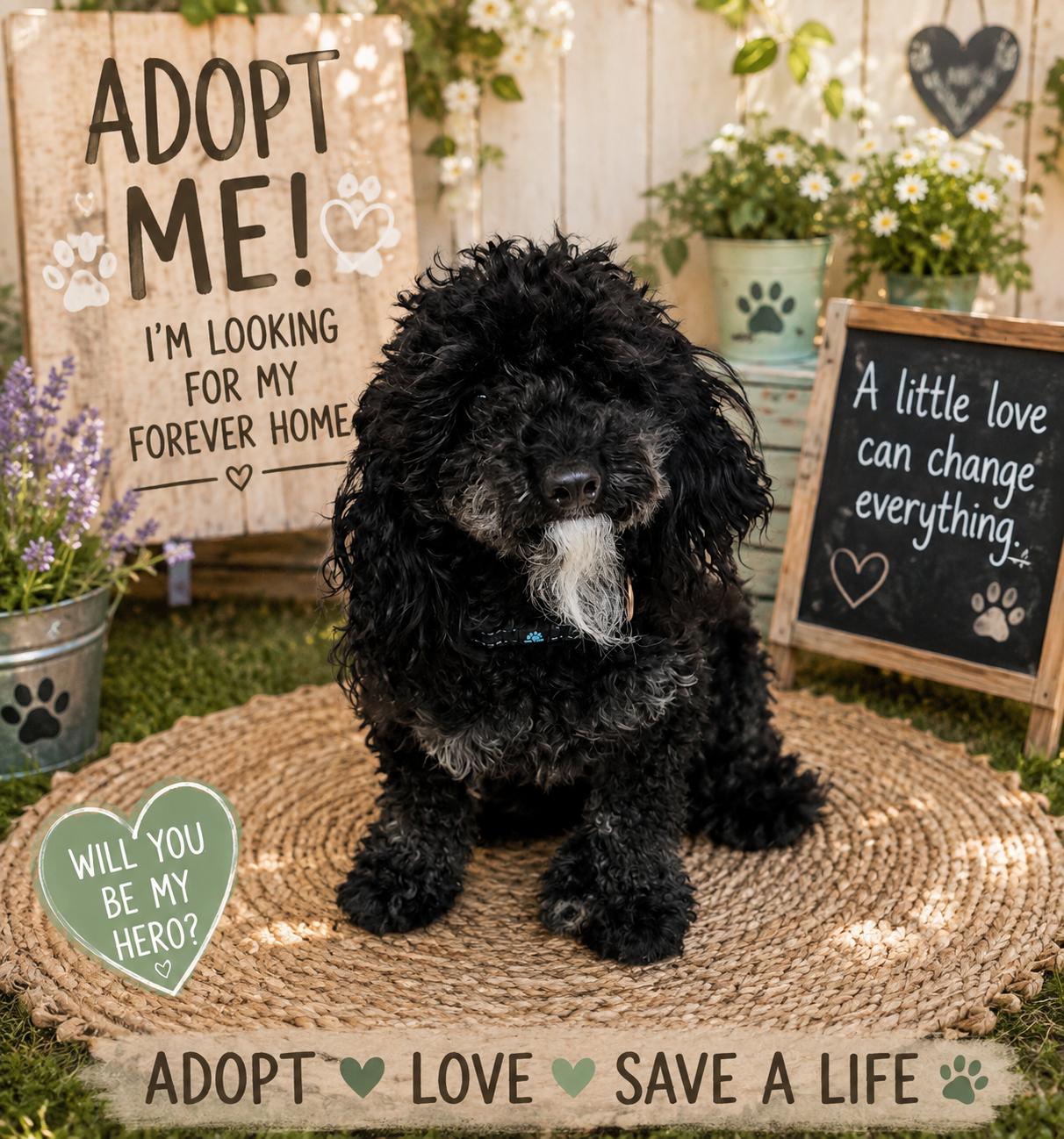 Jack, adopted, Adult Male Miniature Poodle.