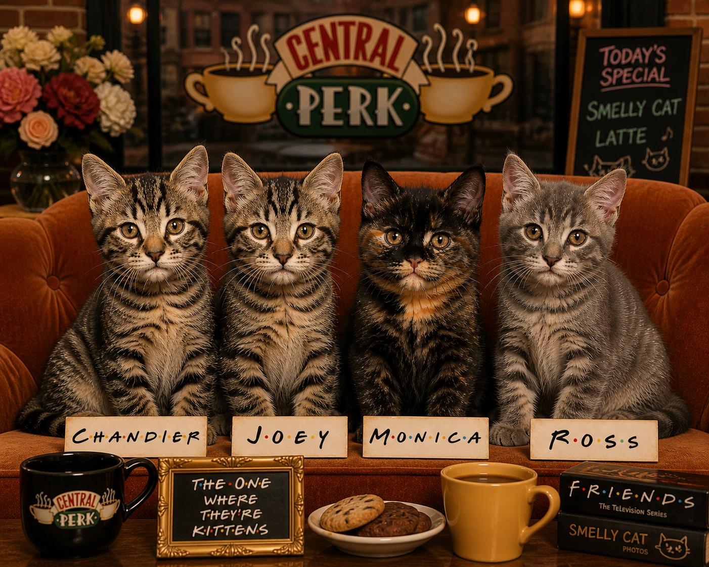 Enlarge The Friend's Crew (Joey, Monica, Ross & Chandler) , a ADOPTABLE Domestic Short Hair in Hickory, NC image 1/5