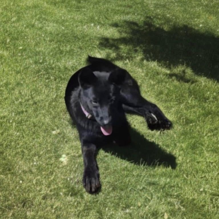 Molly bonded with Oliver , Adoptable, Young Female German Shepherd Dog & Black Labrador Retriever.