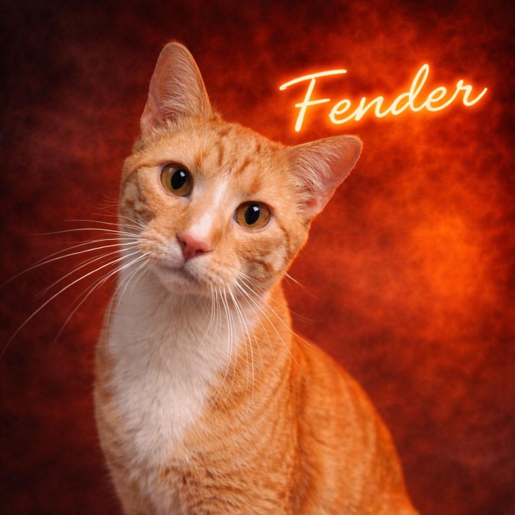 Fender, ADOPTABLE, Young Male Domestic Short Hair.
