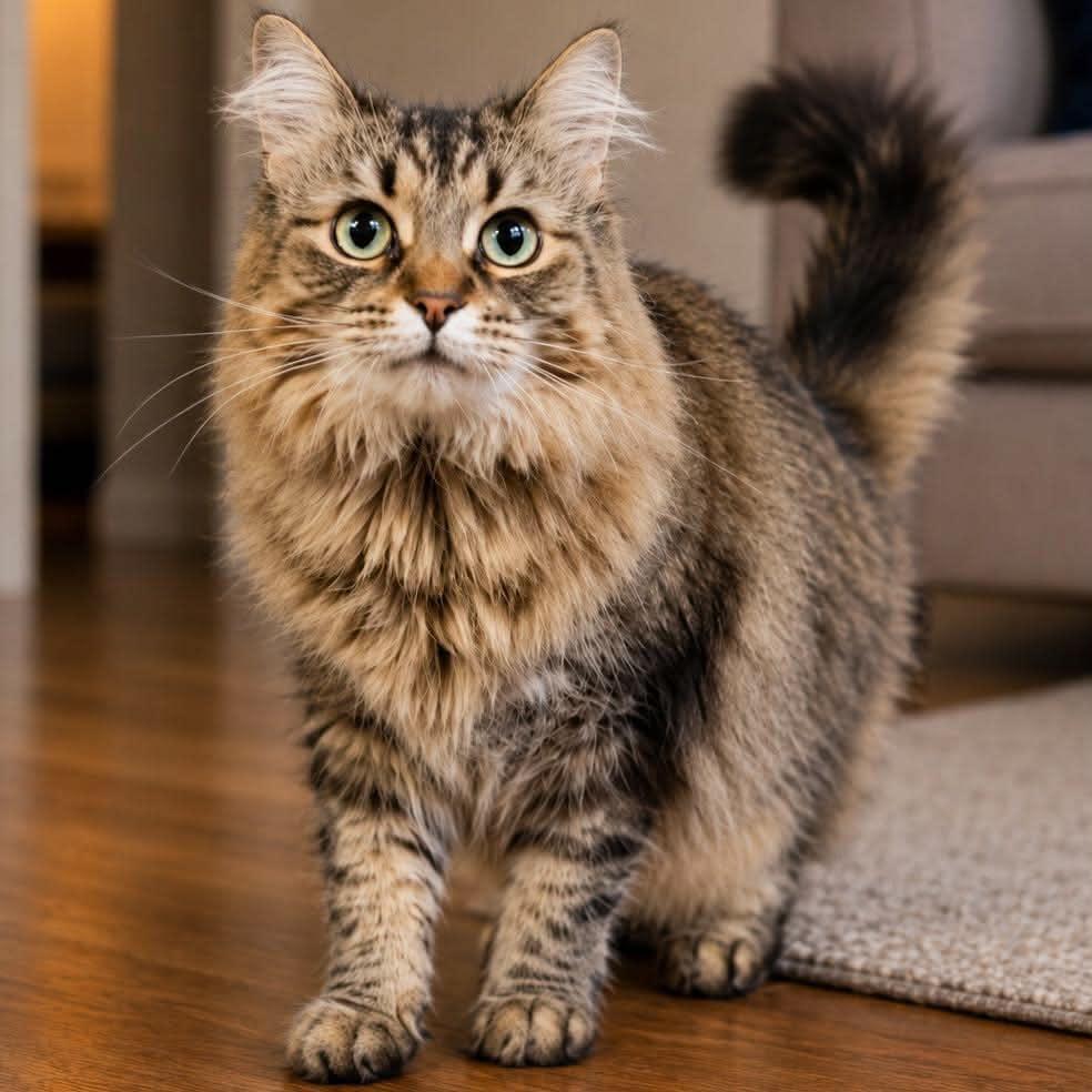 Bonnie, adopted, Senior Female Domestic Long Hair.