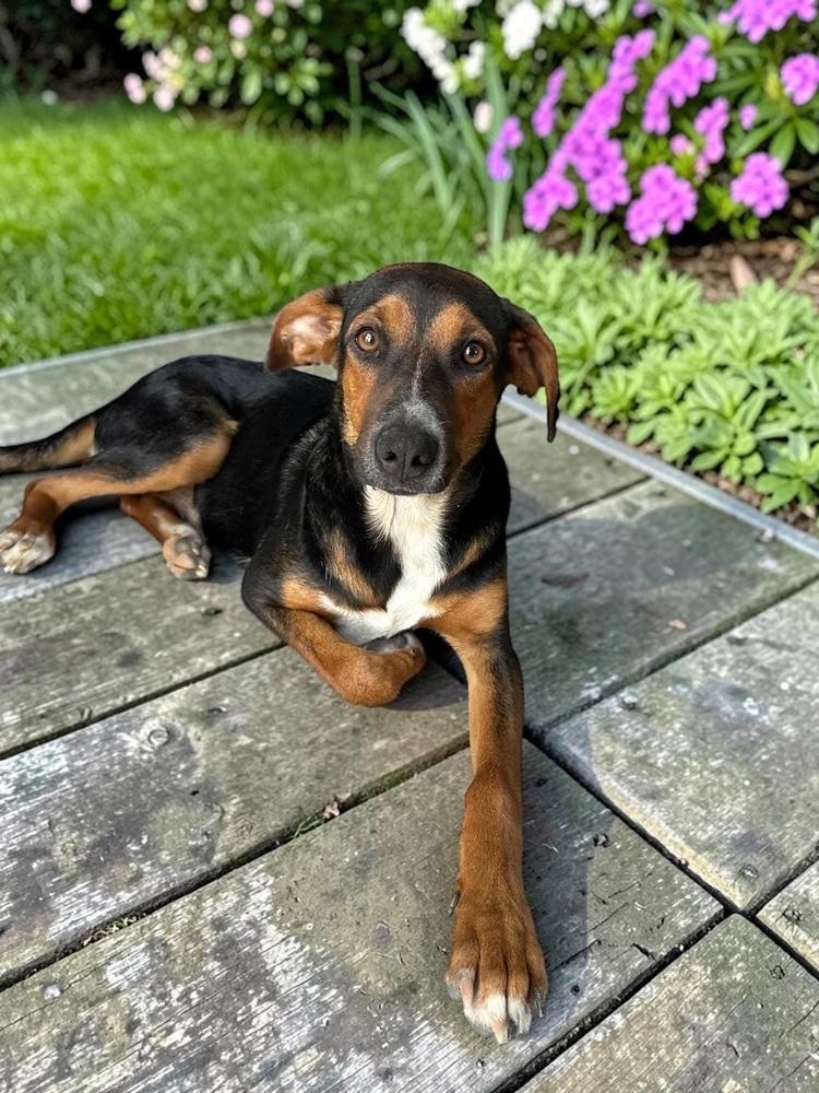 Saint, Adoptable, Puppy Male Shepherd & Hound.