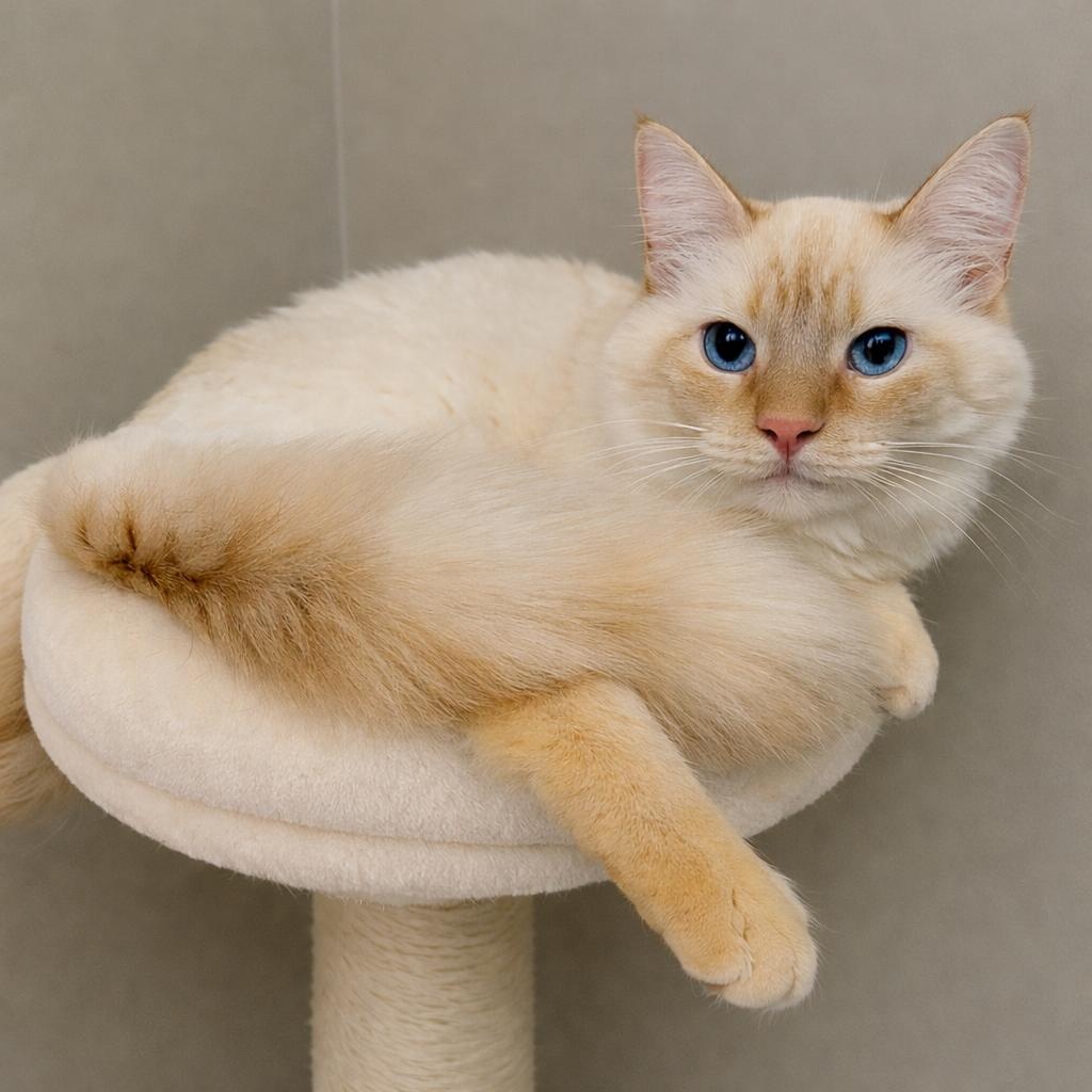 Tofu, adopted, Young Male Siamese & Maine Coon.