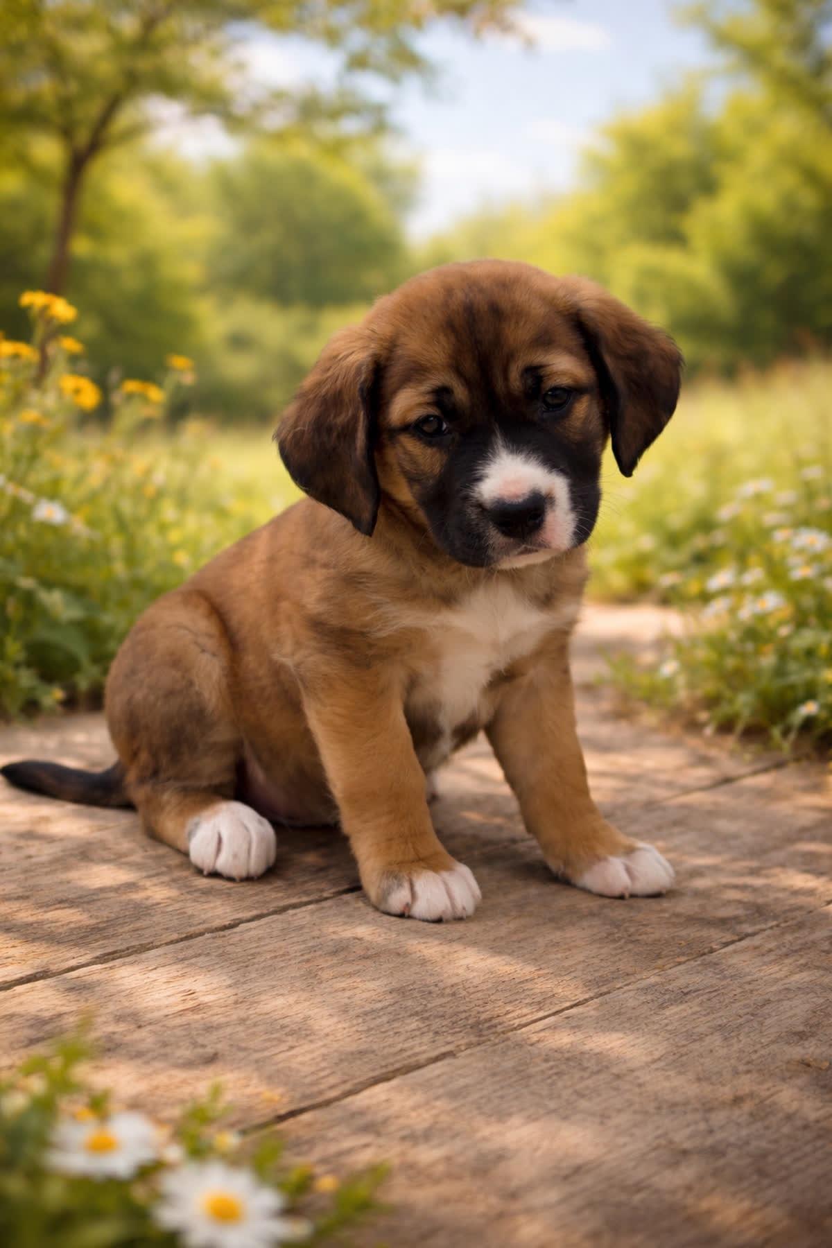 Murphy #0013, ADOPTABLE, Puppy Male Spaniel & Labrador Retriever.