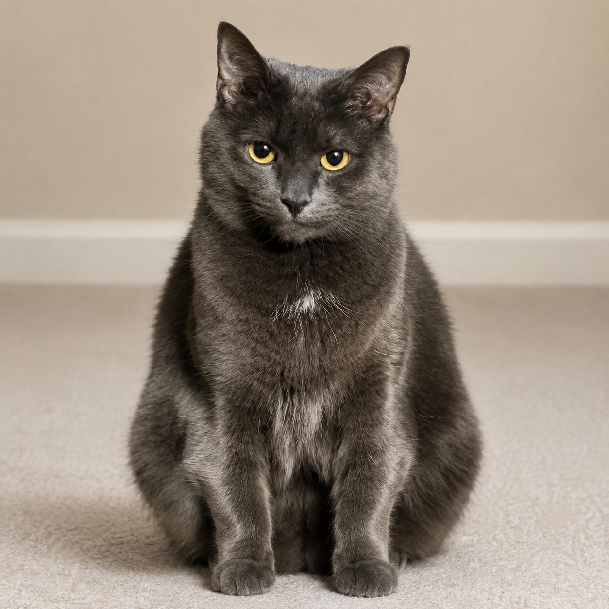 Blue, ADOPTABLE, Adult Male Russian Blue & Domestic Short Hair.