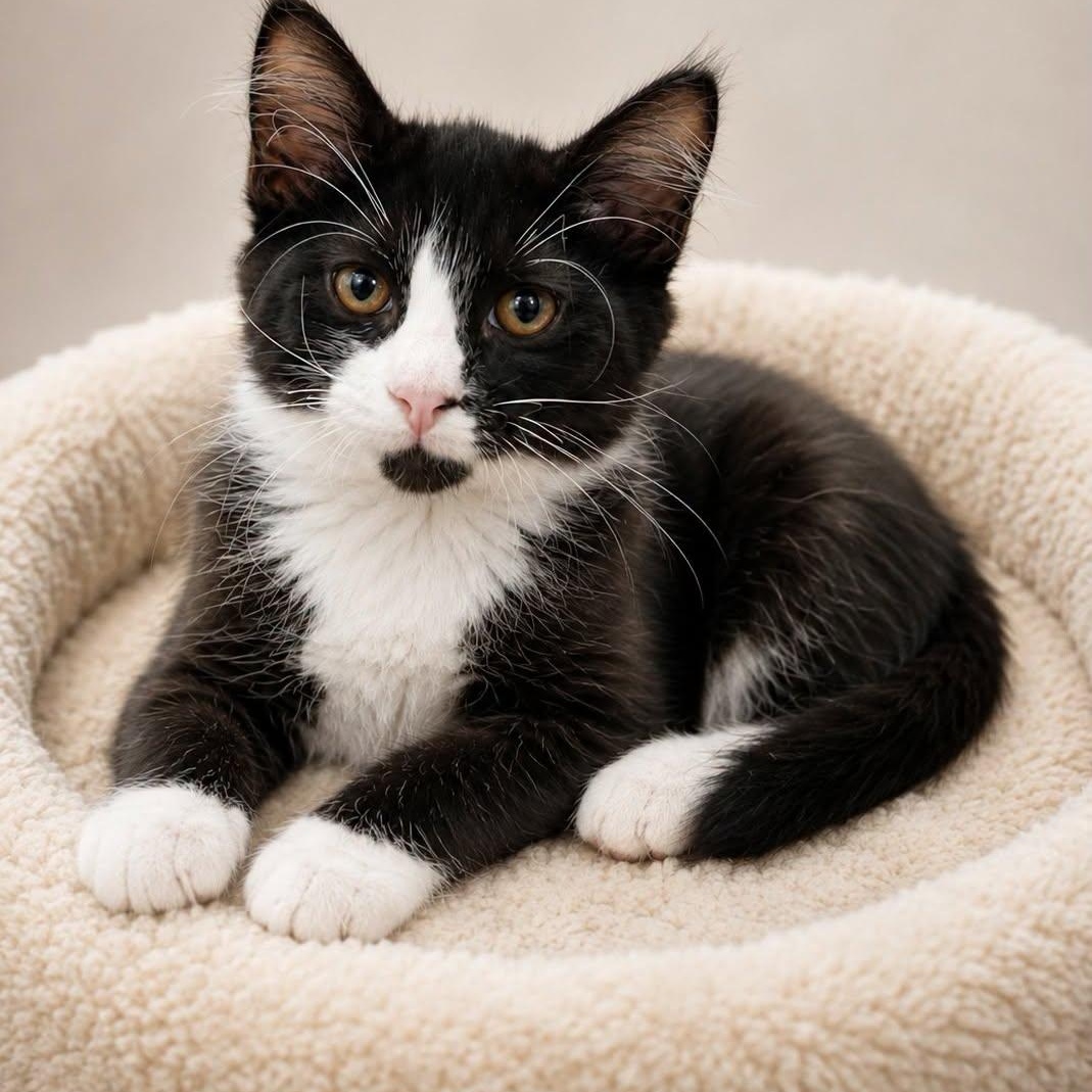 AUBREY PLAZA, adopted, Kitten Female Domestic Short Hair.
