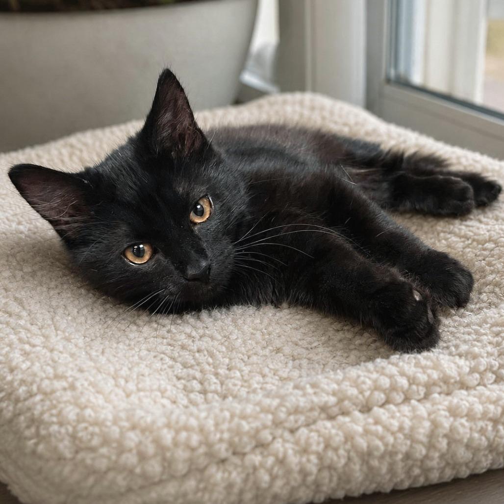 Coal Train, ADOPTABLE, Kitten Male Domestic Short Hair.