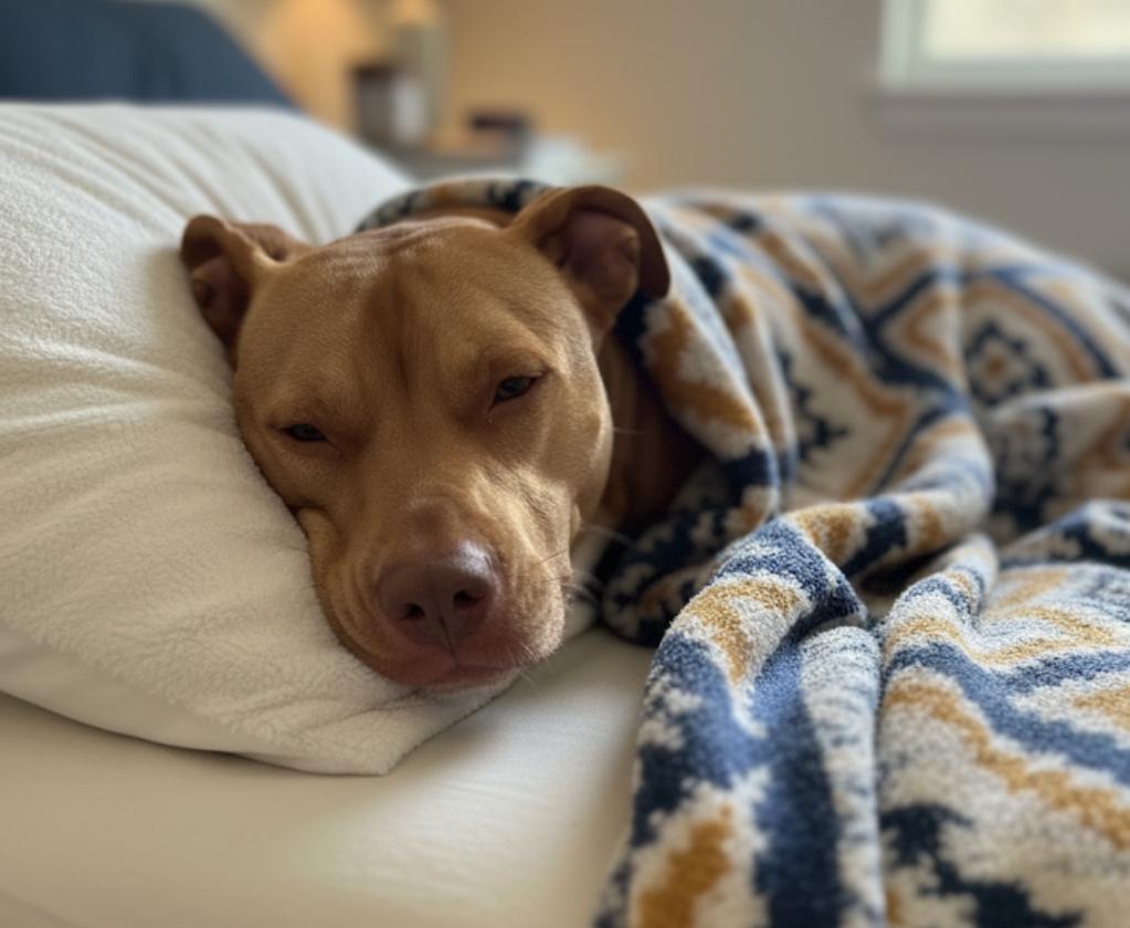 Red, Adoptable, Adult Male Pit Bull Terrier.