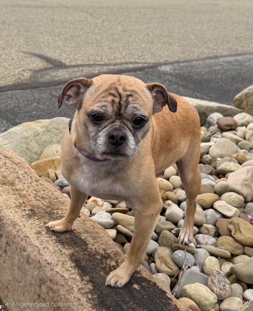 Idaho, ADOPTABLE, Adult Female Puggle.