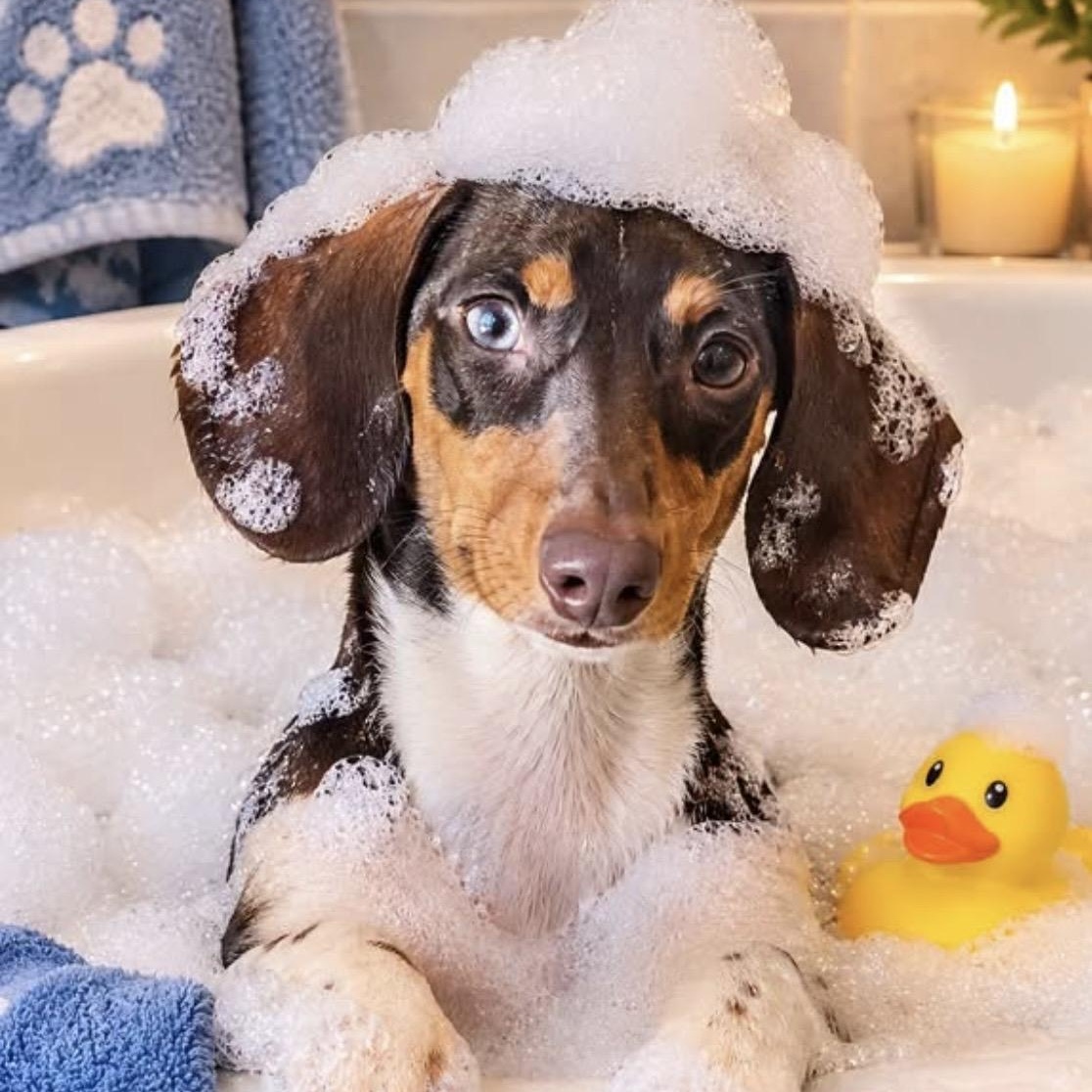 Basalt, Adopted, Puppy Male Miniature Dachshund.