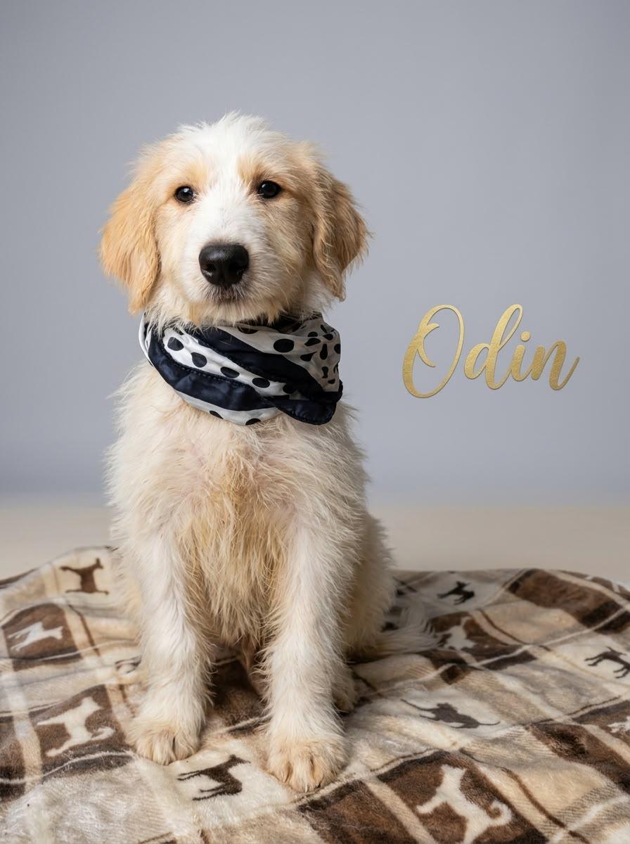 Odin, Adoptable, Young Male Sheepadoodle.