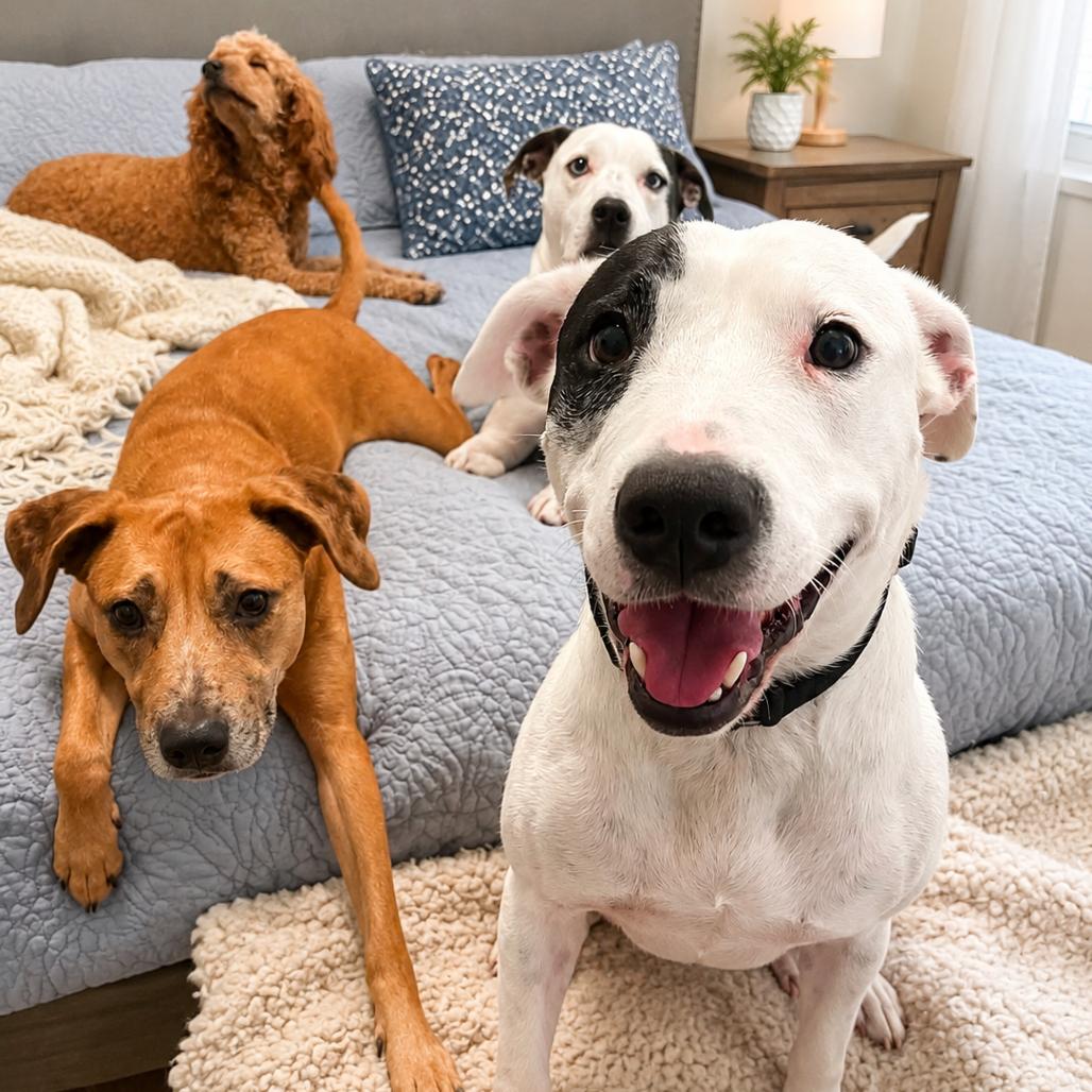 Flash, Adoptable, Adult Female American Staffordshire Terrier & Labrador Retriever.