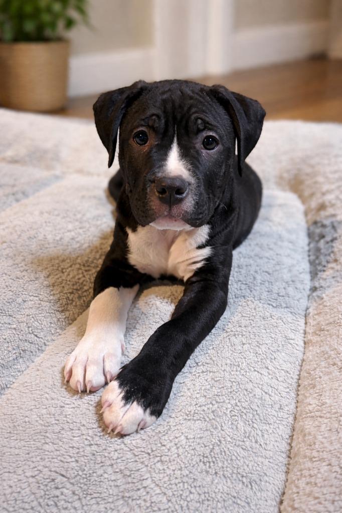 Scott, Adoptable, Puppy Male Boxer & American Bulldog.