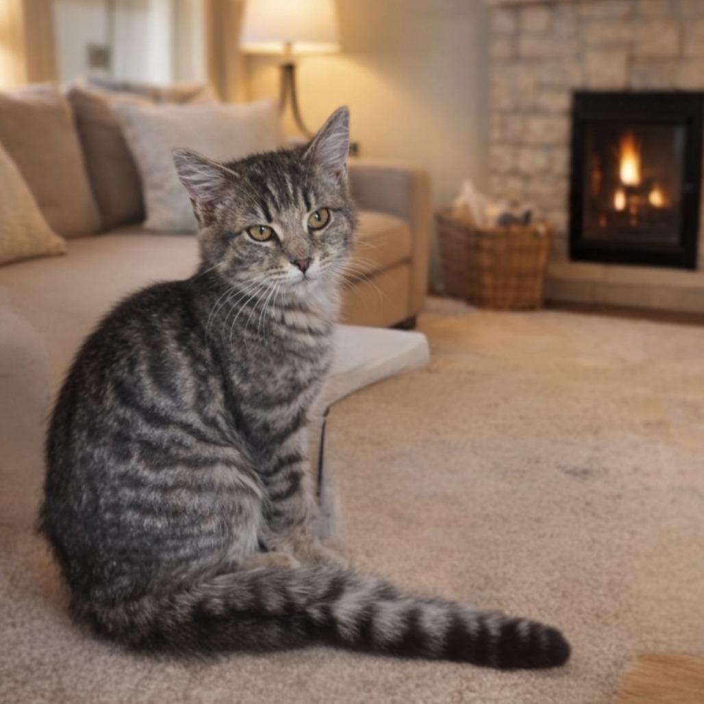 Barney 26-0051, Adoptable, Kitten Male Domestic Medium Hair.