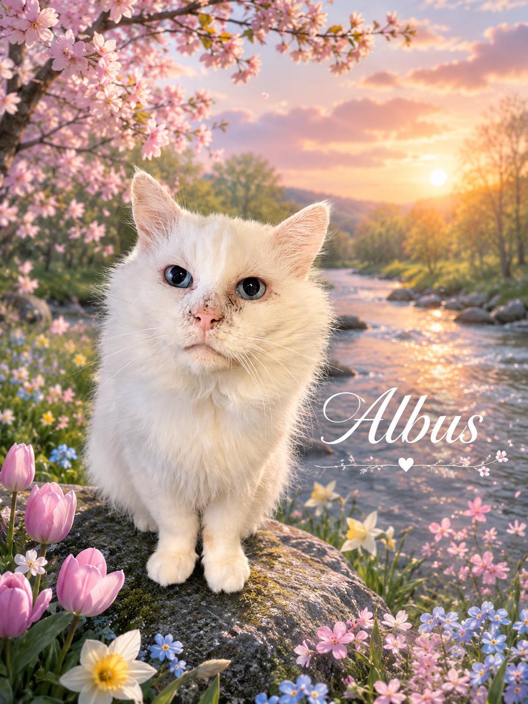 Albus , ADOPTABLE, Senior Male Domestic Long Hair.