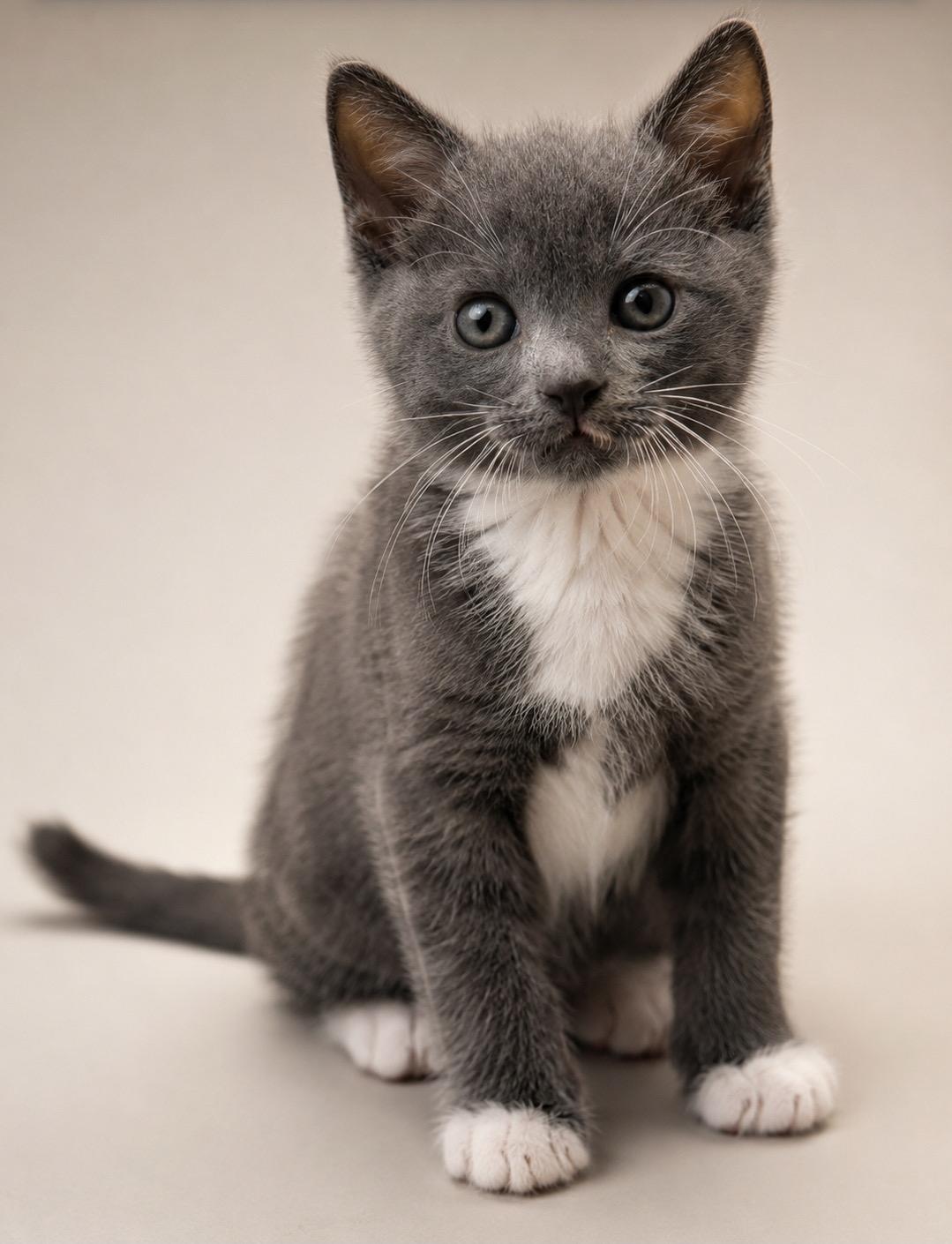 Mr Boots, adopted, Kitten Male American Shorthair.