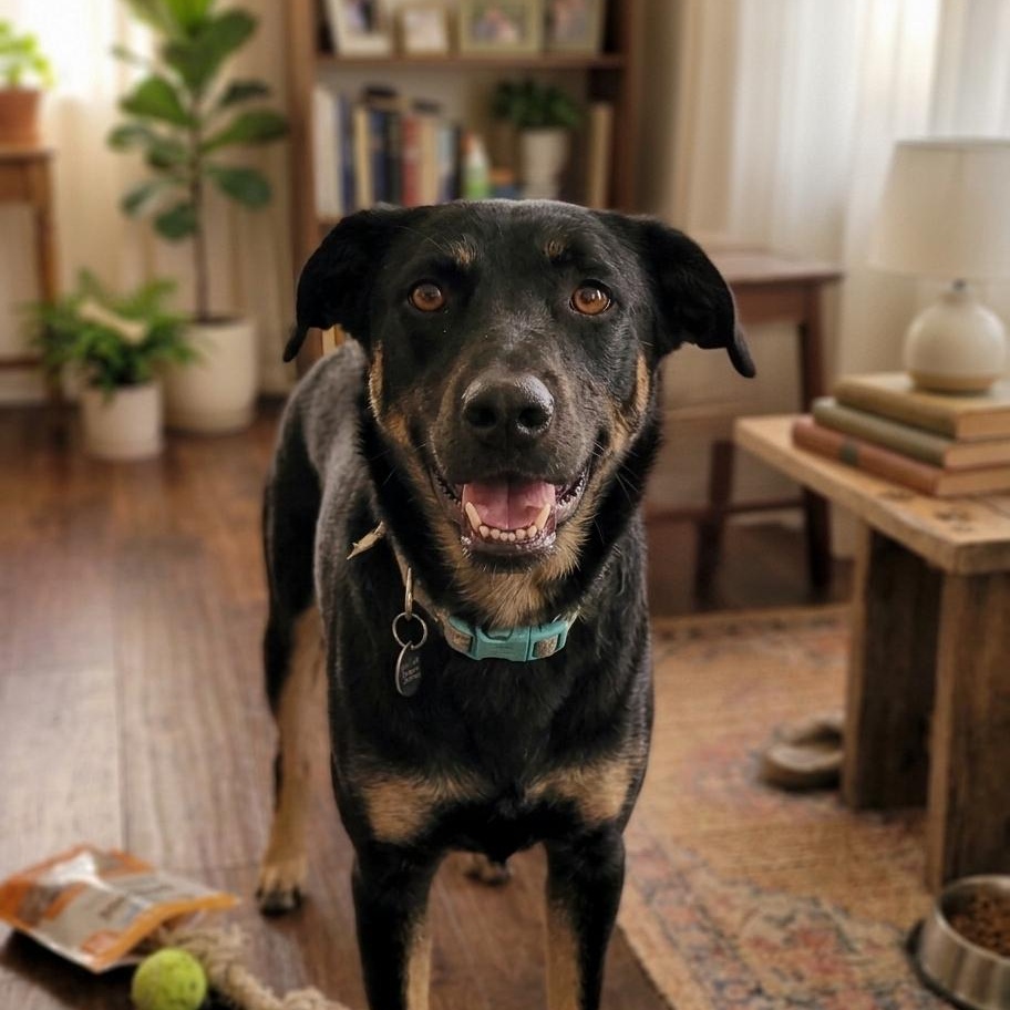 Leslie, ADOPTABLE, Young Female Shepherd & Labrador Retriever.