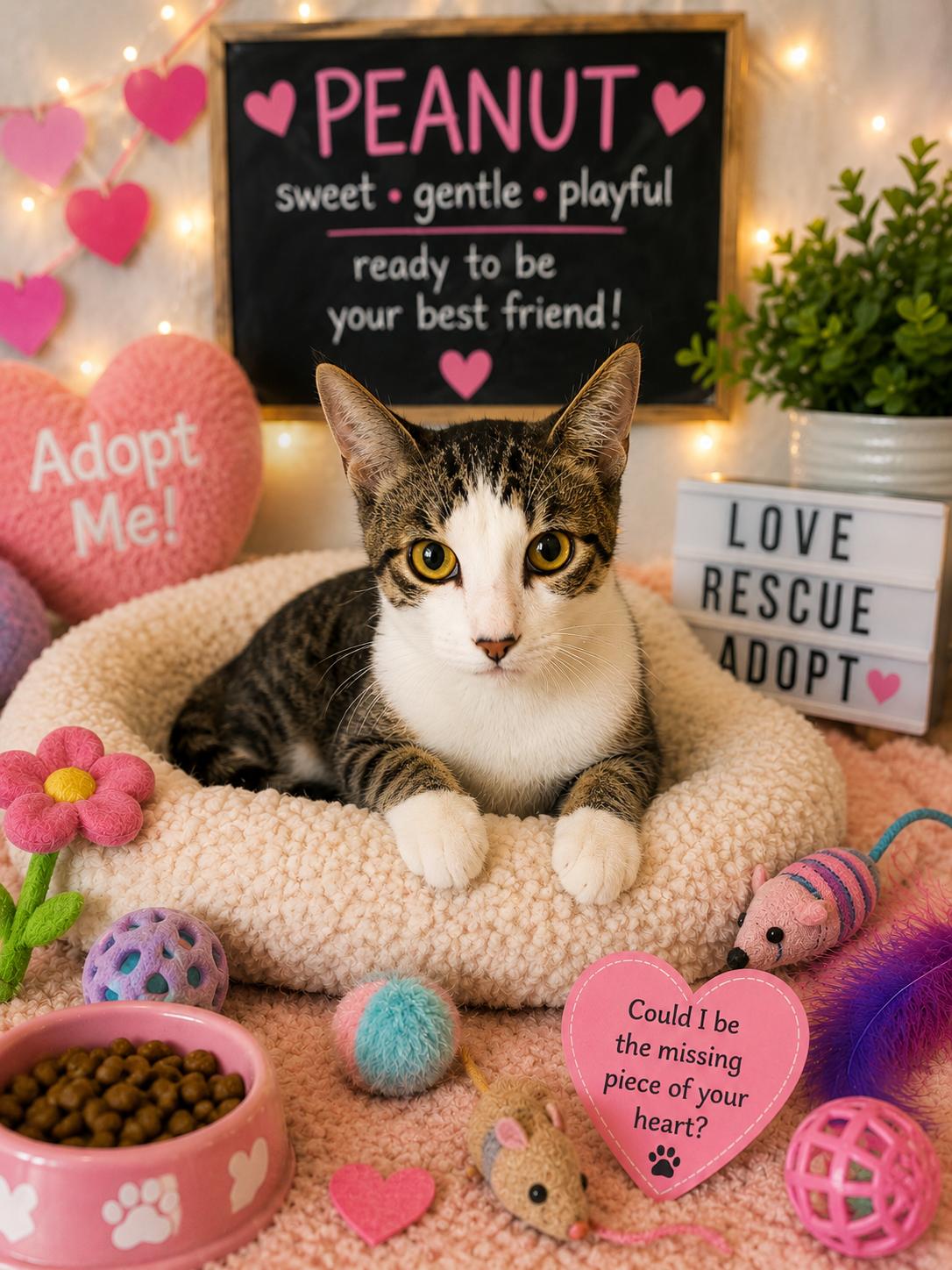 Peanut, Adoptable, Young Male Domestic Short Hair.
