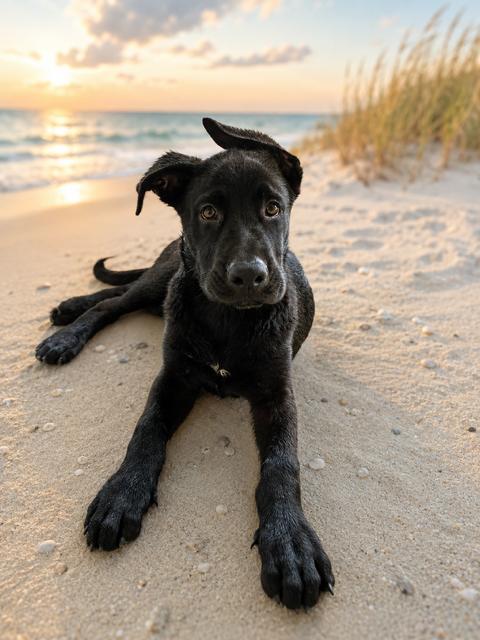 Teddy, ADOPTABLE, Puppy Male German Shepherd Dog & Black Labrador Retriever.