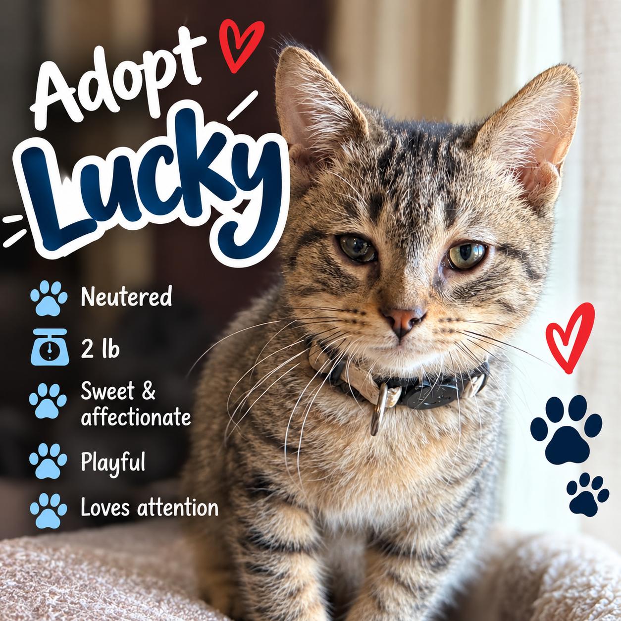 Enlarge Lucky, a Adoptable American Shorthair in HOWELL, MI image 1/1