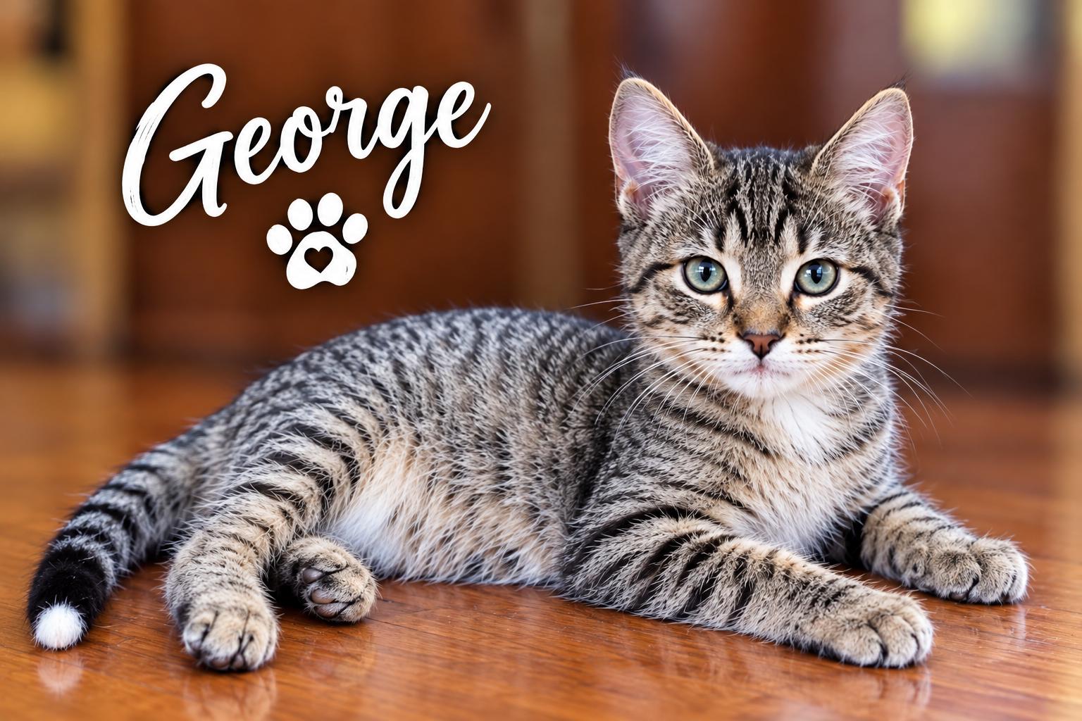 George (SC), Adoptable, Young Male Domestic Short Hair.