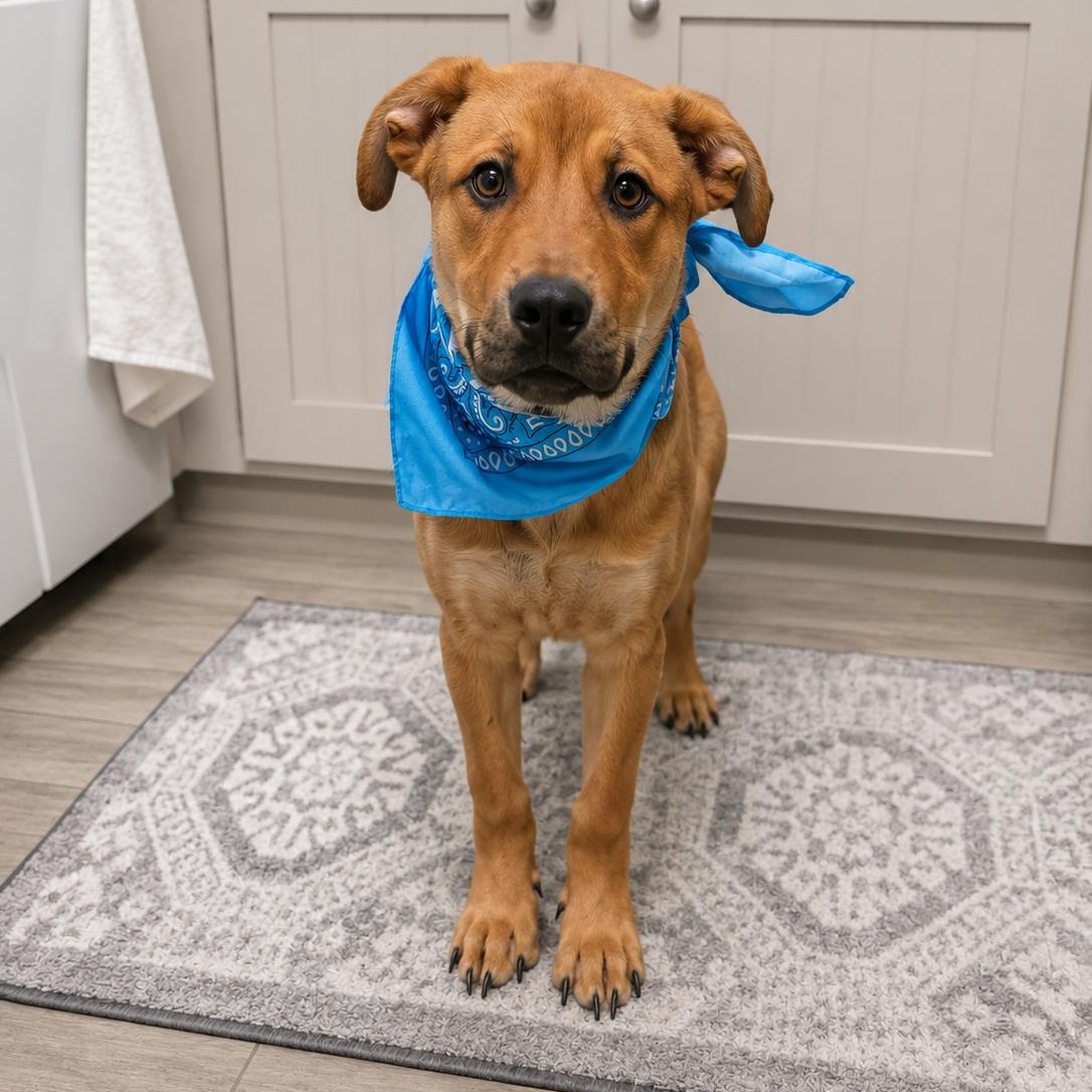 Levi, Adopted, Young Male Labrador Retriever.