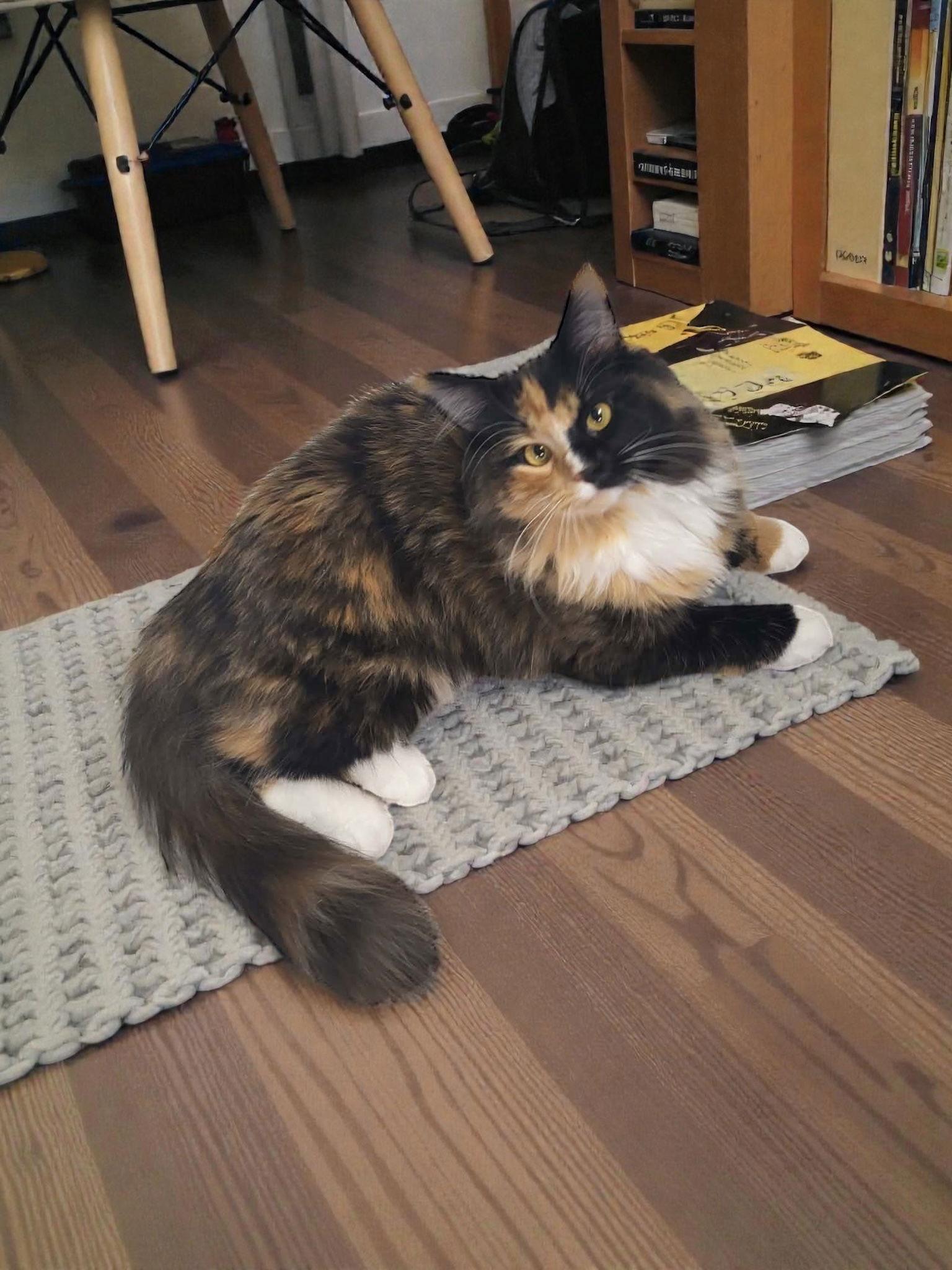 Dawn, Adopted, Kitten Female Domestic Long Hair.