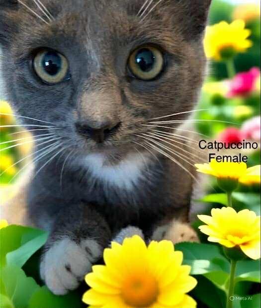 Catpuccino, adoptable, Kitten Female Domestic Short Hair.