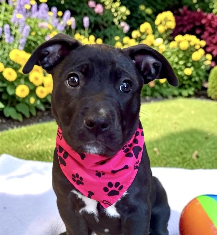 Goose - PUPPY, adopted, Puppy Female Black Labrador Retriever.