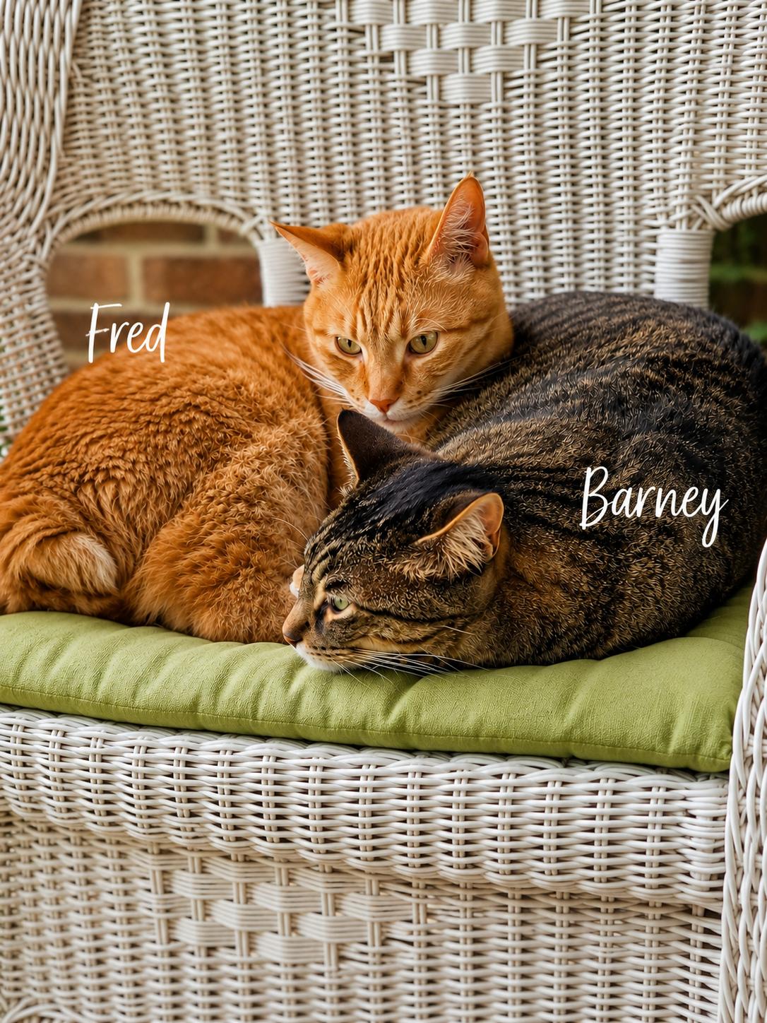 Barney & Fred-Bonded Buddies-Courtesy Post, Adoptable, Adult Male Tabby.