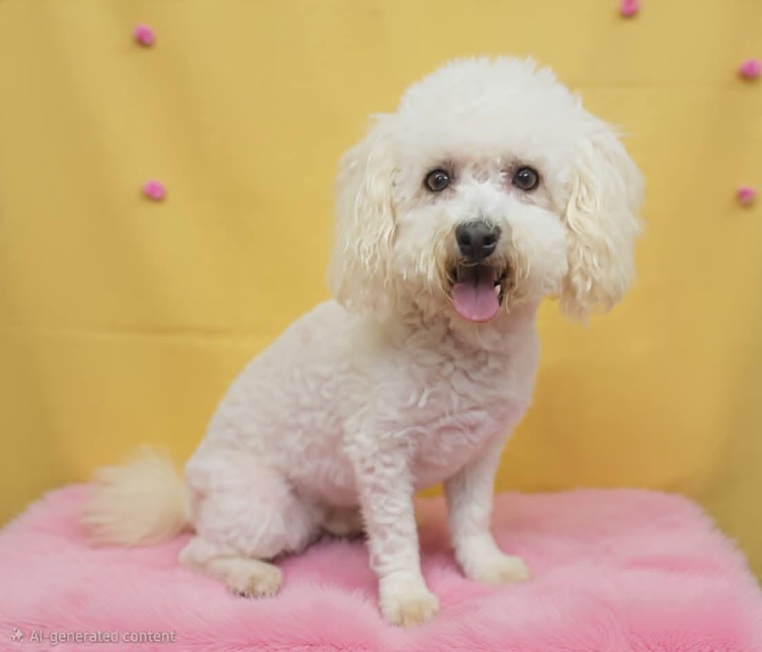 June, Adoptable, Young Female Miniature Poodle.