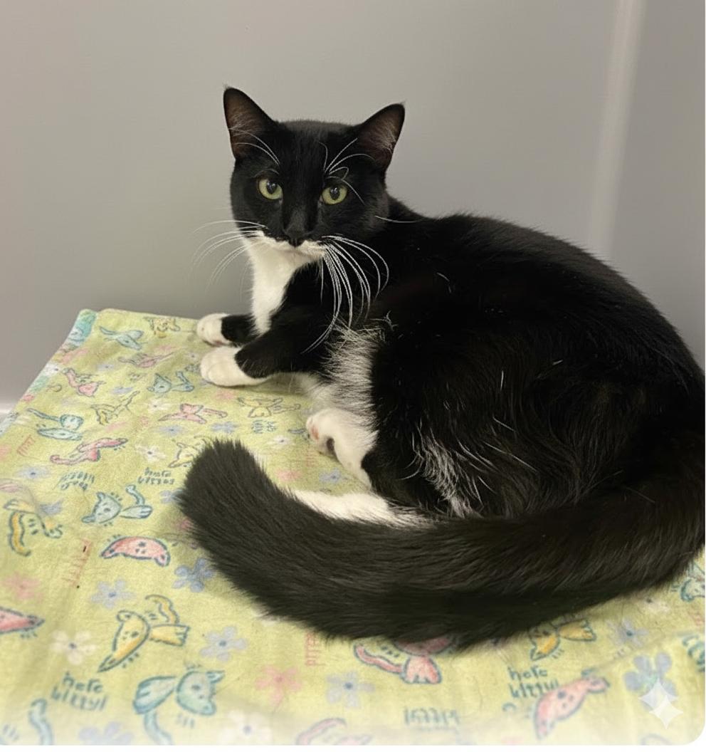 Evi (Central Texas), a Adoptable Tuxedo image 1/6