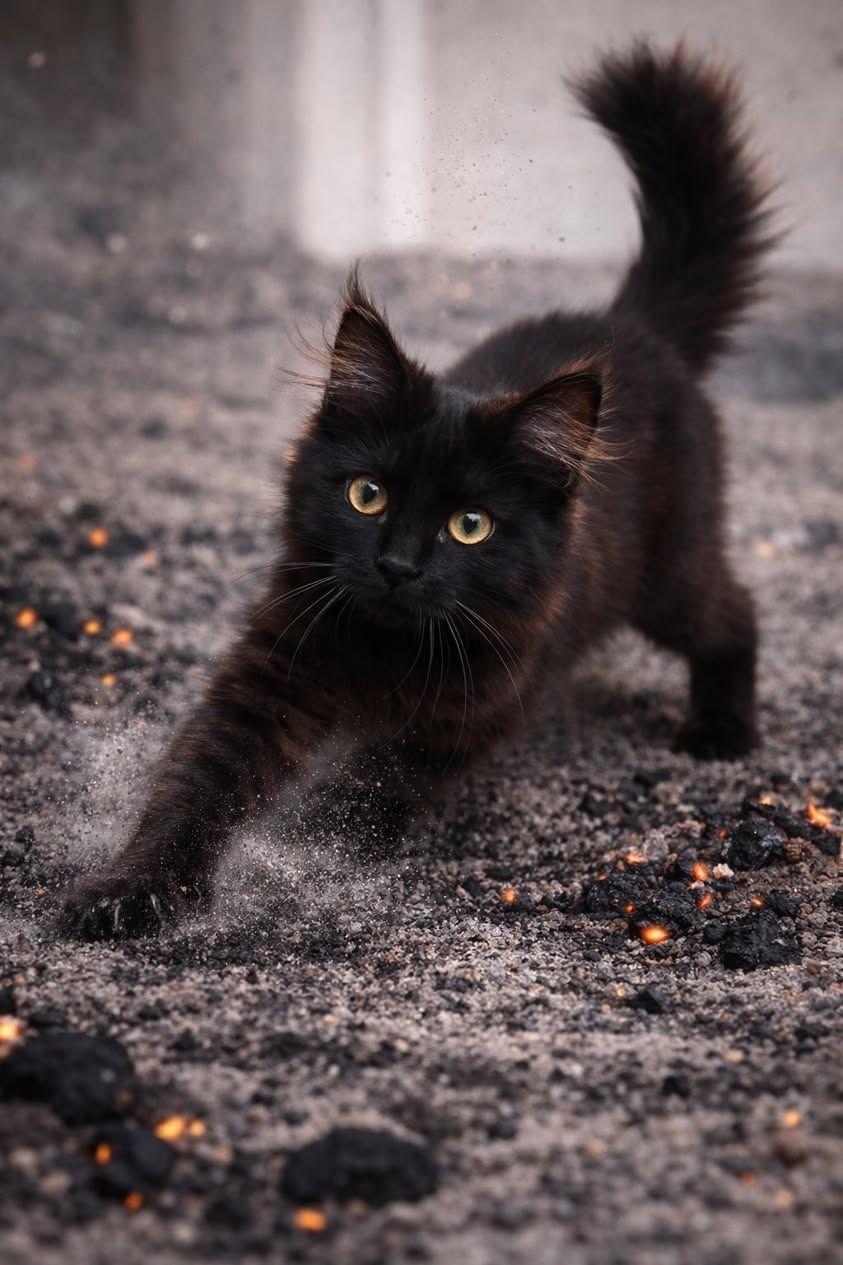 Soot , Adoptable, Kitten Male Domestic Medium Hair.