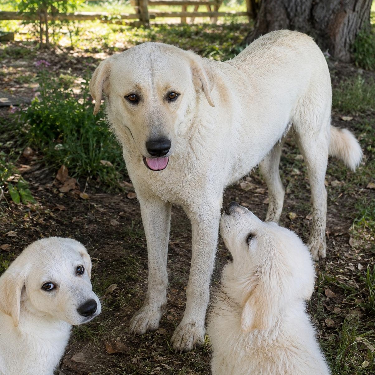 Boone, Adoptable, Young Male Yellow Labrador Retriever & Great Pyrenees.