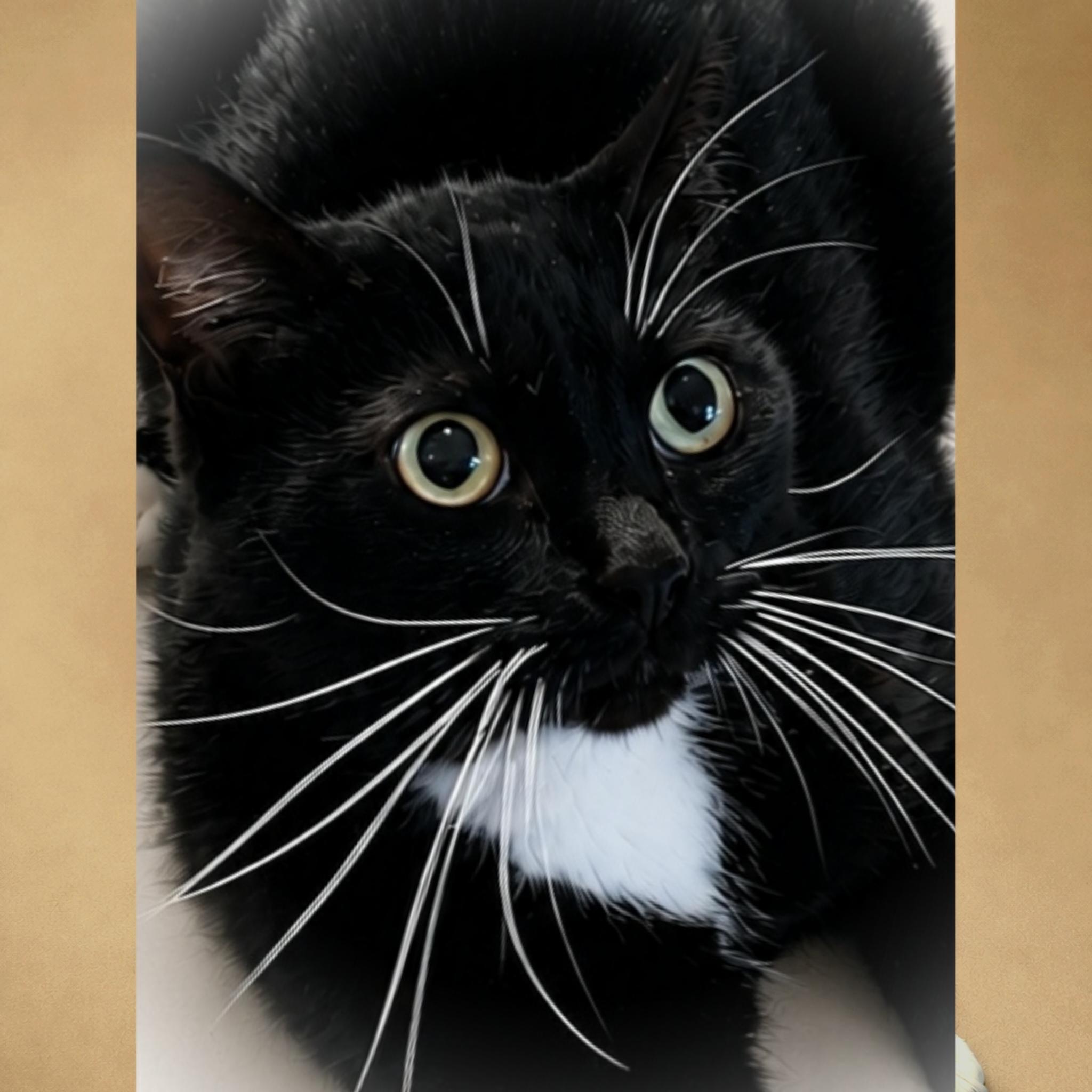 Miss Tallahassee, adopted, Young Female Tuxedo.